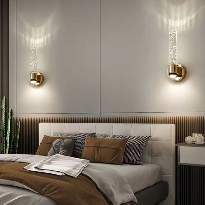 Round Bubbles Acrylic Crystal Aluminum LED Wall Sconce Lamp
