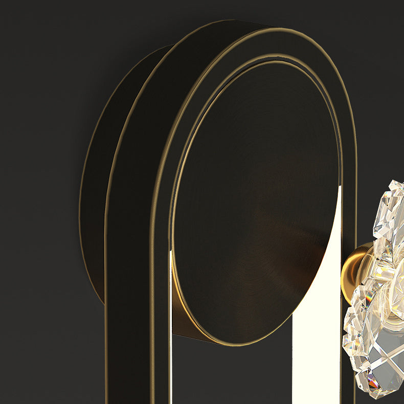 Round Oval Floral Acrylic Brass LED Wall Sconce Lamp
