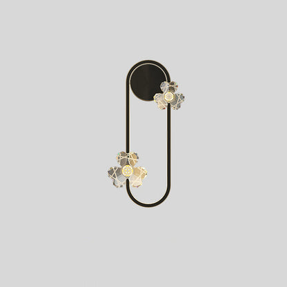 Round Oval Floral Acrylic Brass LED Wall Sconce Lamp