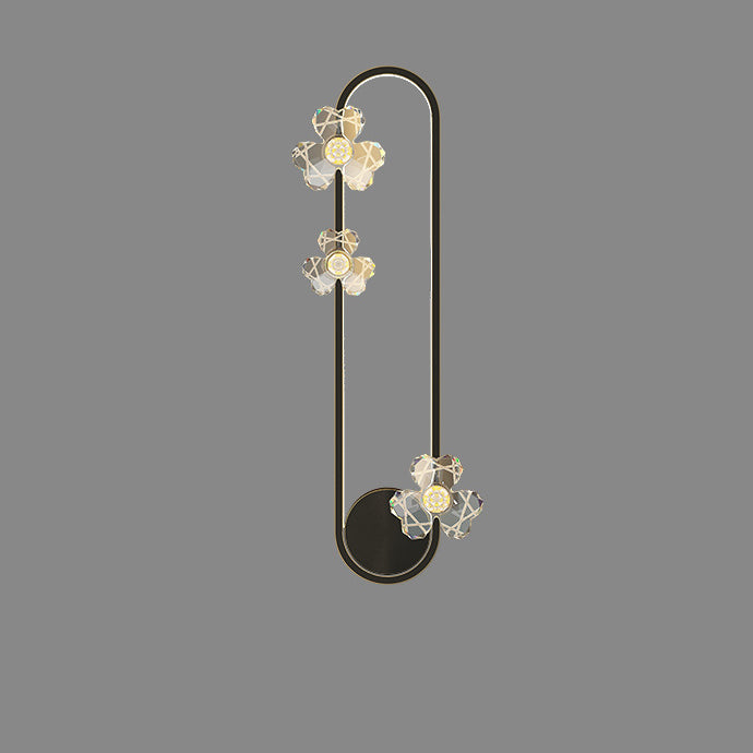 Round Oval Floral Acrylic Brass LED Wall Sconce Lamp