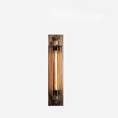 Rectangle Cylinder Glass Iron 1-Light Wall Sconce Lamp