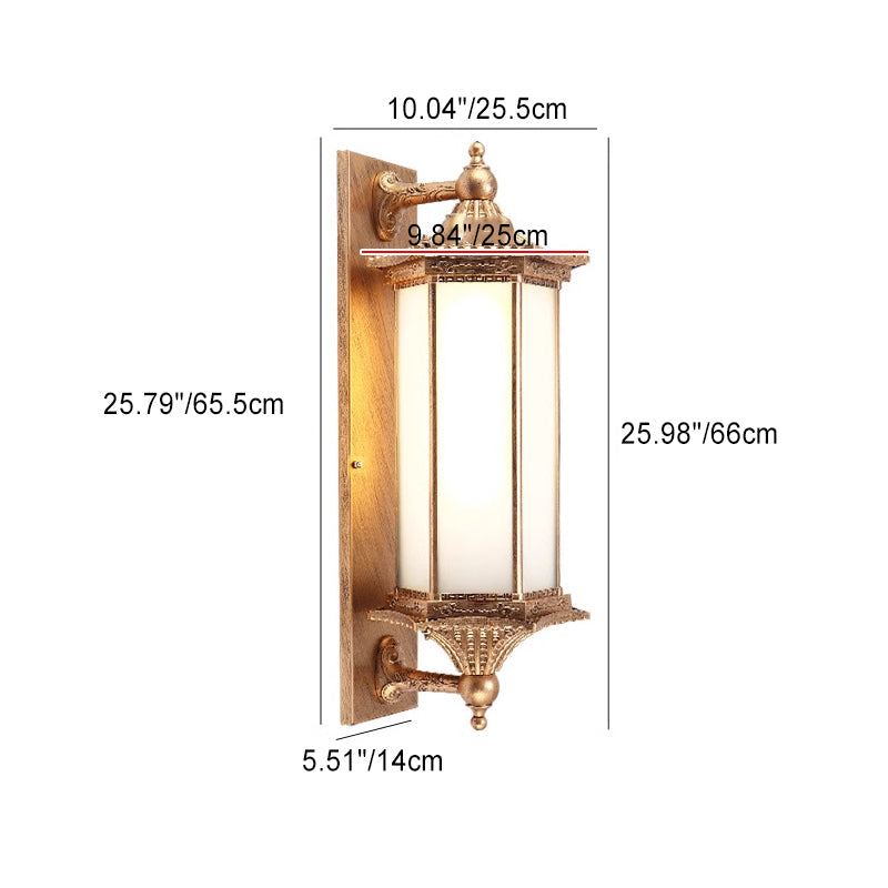 Hexagonal Glass Iron Aluminum 1-Light Wall Sconce Lamp