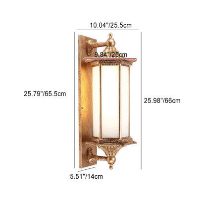 Hexagonal Glass Iron Aluminum 1-Light Wall Sconce Lamp