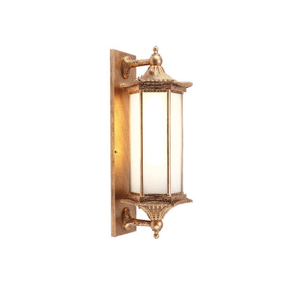 Hexagonal Glass Iron Aluminum 1-Light Wall Sconce Lamp