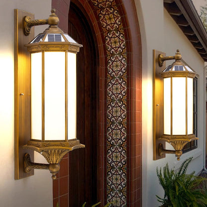 Hexagonal Glass Iron Aluminum 1-Light Wall Sconce Lamp