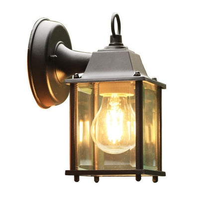 Square Round Glass Aluminum 1-Light Wall Sconce Lamp