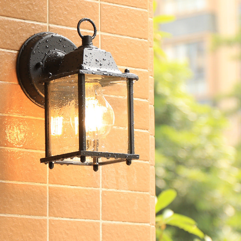 Square Round Glass Aluminum 1-Light Wall Sconce Lamp