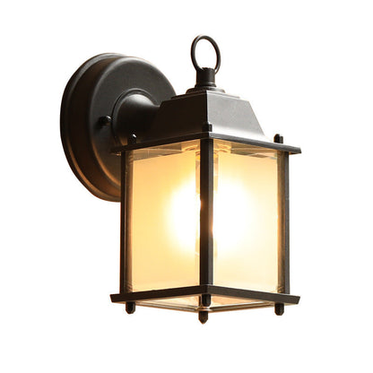 Square Round Glass Aluminum 1-Light Wall Sconce Lamp
