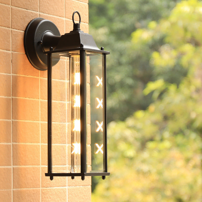 Square Round Glass Aluminum 1-Light Wall Sconce Lamp
