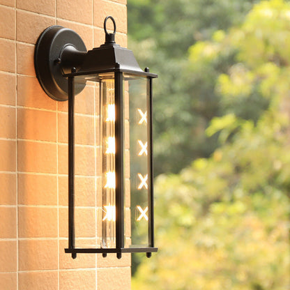 Square Round Glass Aluminum 1-Light Wall Sconce Lamp
