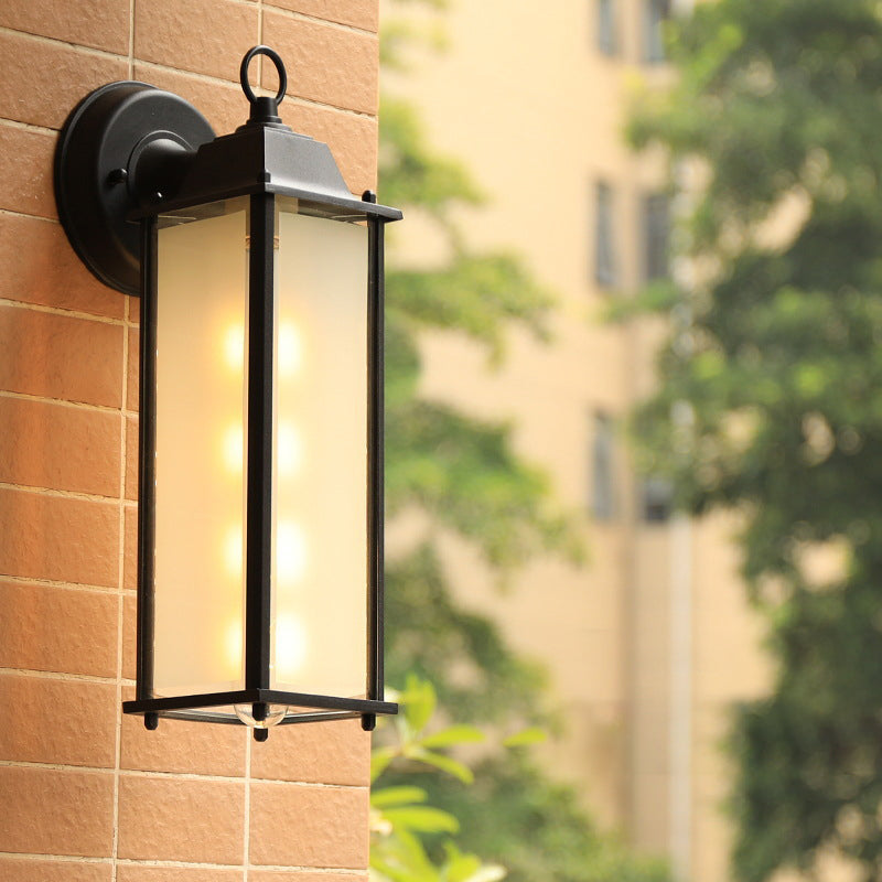 Square Round Glass Aluminum 1-Light Wall Sconce Lamp
