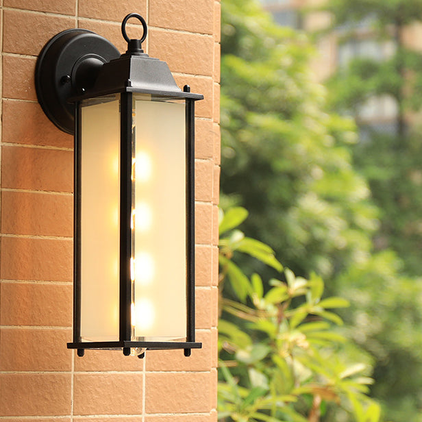 Square Round Glass Aluminum 1-Light Wall Sconce Lamp