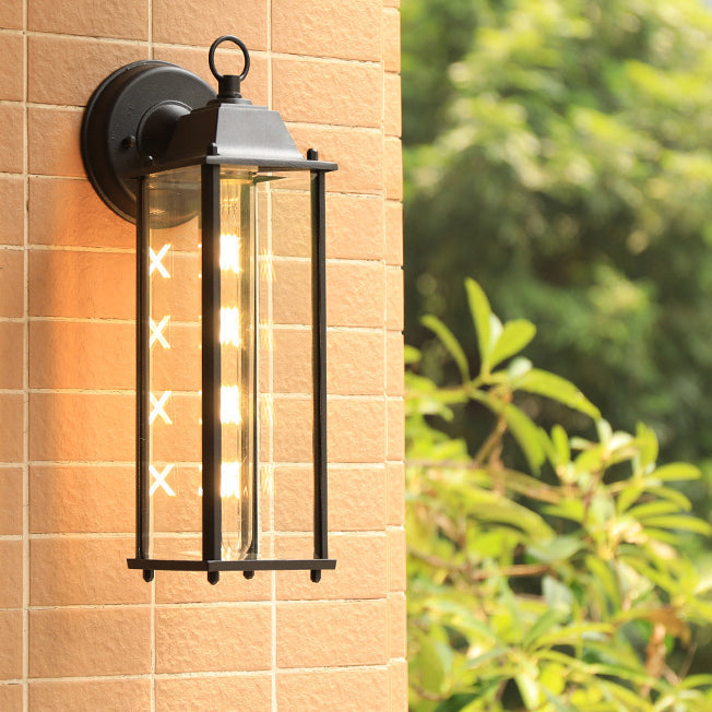 Square Round Glass Aluminum 1-Light Wall Sconce Lamp