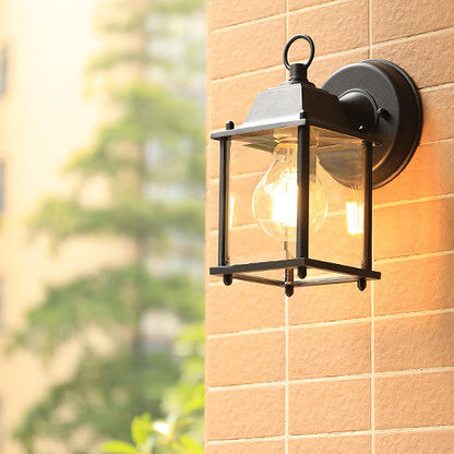 Square Round Glass Aluminum 1-Light Wall Sconce Lamp