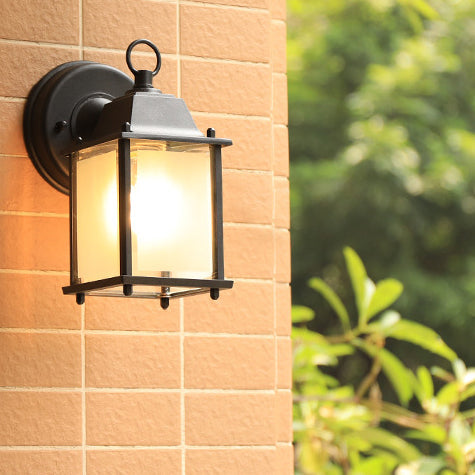 Square Round Glass Aluminum 1-Light Wall Sconce Lamp