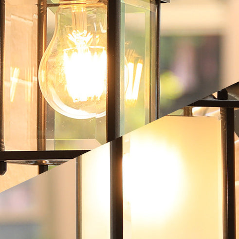 Square Round Glass Aluminum 1-Light Wall Sconce Lamp