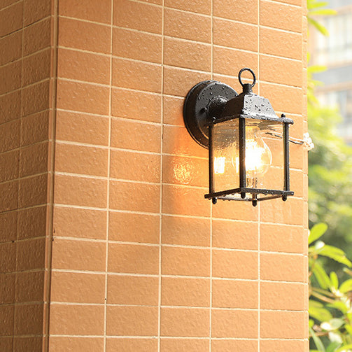 Square Round Glass Aluminum 1-Light Wall Sconce Lamp