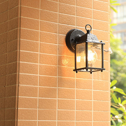 Square Round Glass Aluminum 1-Light Wall Sconce Lamp
