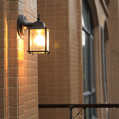 Square Round Glass Aluminum 1-Light Wall Sconce Lamp