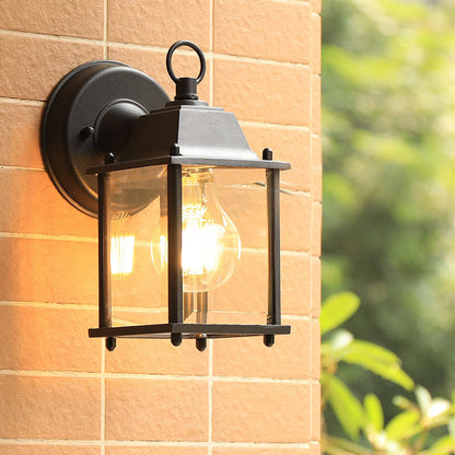 Square Round Glass Aluminum 1-Light Wall Sconce Lamp