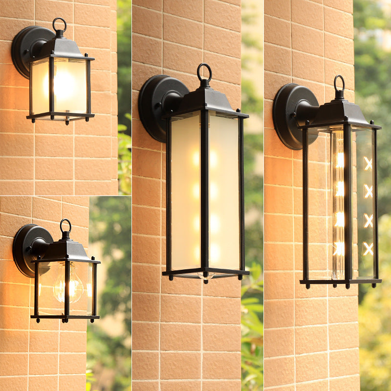 Square Round Glass Aluminum 1-Light Wall Sconce Lamp