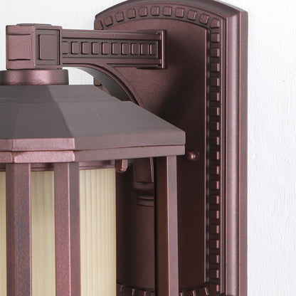 Square Cylinder Glass Aluminum 1-Light Wall Sconce Lamp
