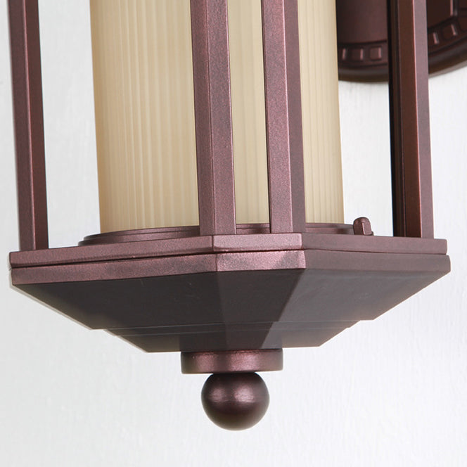 Square Cylinder Glass Aluminum 1-Light Wall Sconce Lamp