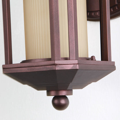 Square Cylinder Glass Aluminum 1-Light Wall Sconce Lamp
