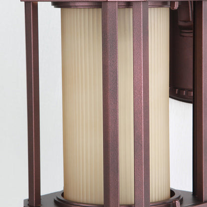 Square Cylinder Glass Aluminum 1-Light Wall Sconce Lamp