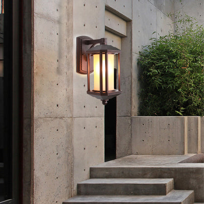 Square Cylinder Glass Aluminum 1-Light Wall Sconce Lamp