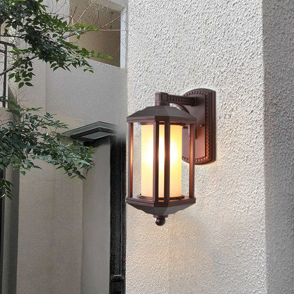 Square Cylinder Glass Aluminum 1-Light Wall Sconce Lamp