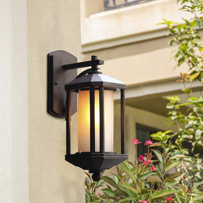 Square Cylinder Glass Aluminum 1-Light Wall Sconce Lamp