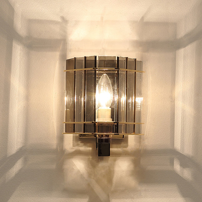 Scandinavian Cylinder Glass Iron 1-Light Wall Sconce Lamp