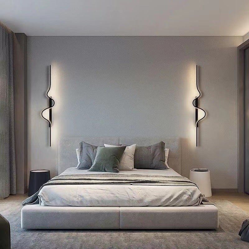 Long Rectangle Silicone Aluminum Iron LED Wall Sconce Lamp