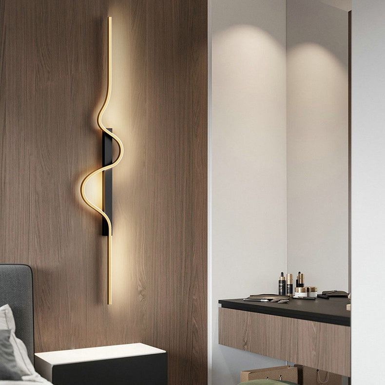 Long Rectangle Silicone Aluminum Iron LED Wall Sconce Lamp