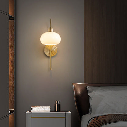 Scandinavian Round Glass Brass 1-Light Wall Sconce Lamp