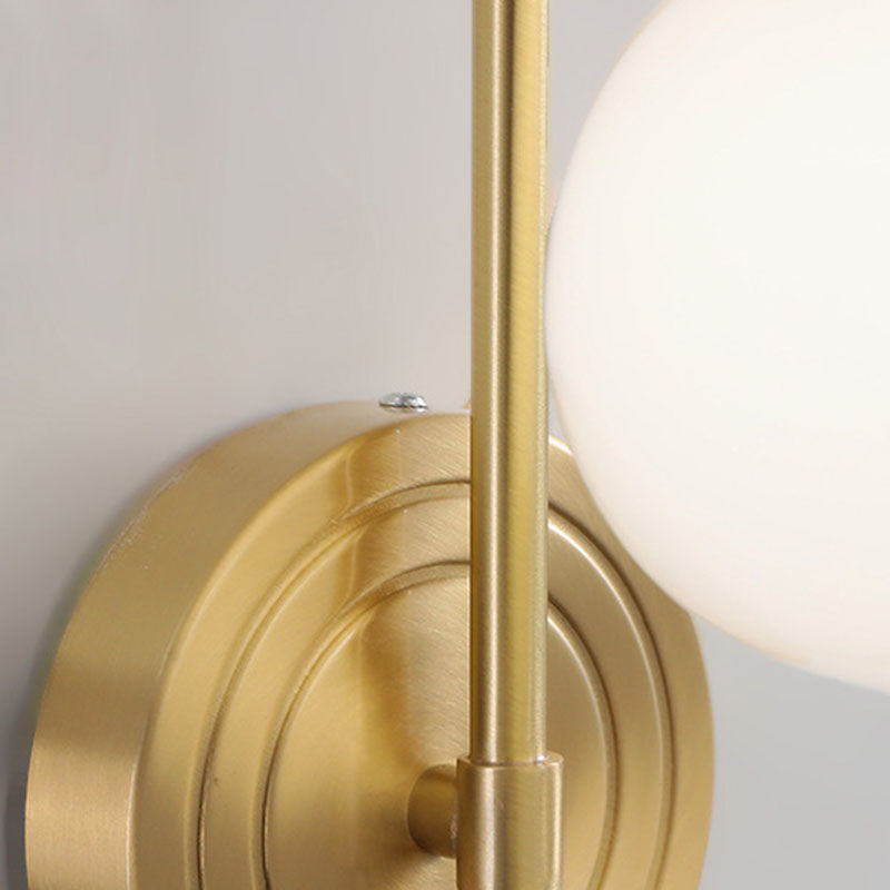 Scandinavian Round Glass Brass 1-Light Wall Sconce Lamp