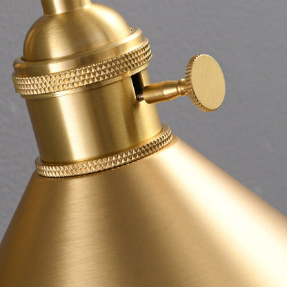 Conical Round Bent Brass 1-Light Wall Sconce Lamp