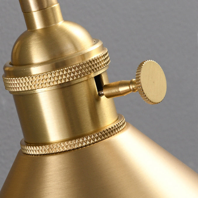 Conical Round Bent Brass 1-Light Wall Sconce Lamp