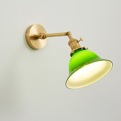 Scandinavian Long Rod Glass Brass 1-Light Wall Sconce Lamp