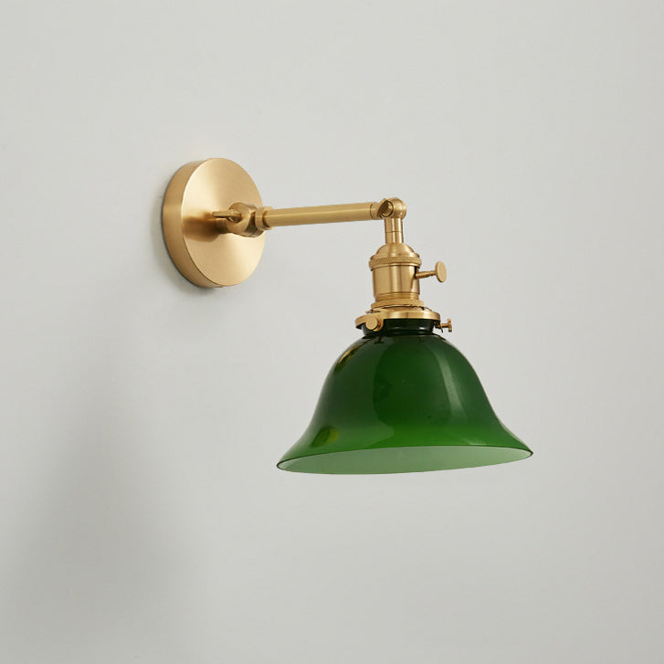 Scandinavian Long Rod Glass Brass 1-Light Wall Sconce Lamp