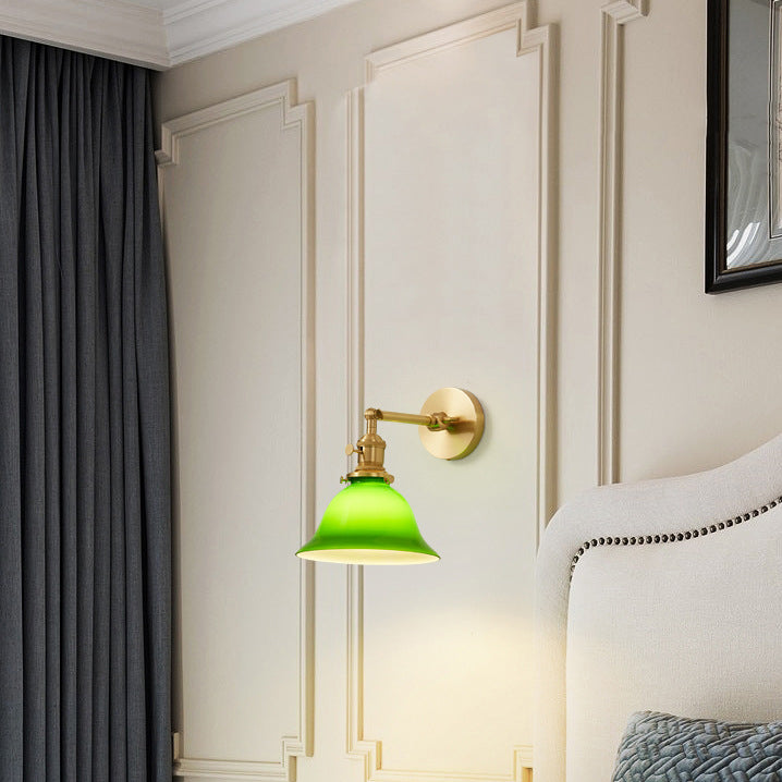 Scandinavian Long Rod Glass Brass 1-Light Wall Sconce Lamp