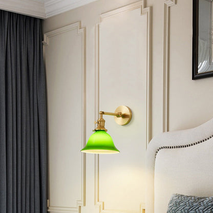 Scandinavian Long Rod Glass Brass 1-Light Wall Sconce Lamp