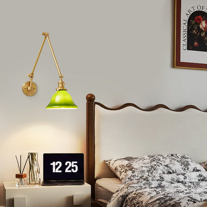 Scandinavian Long Rod Glass Brass 1-Light Wall Sconce Lamp