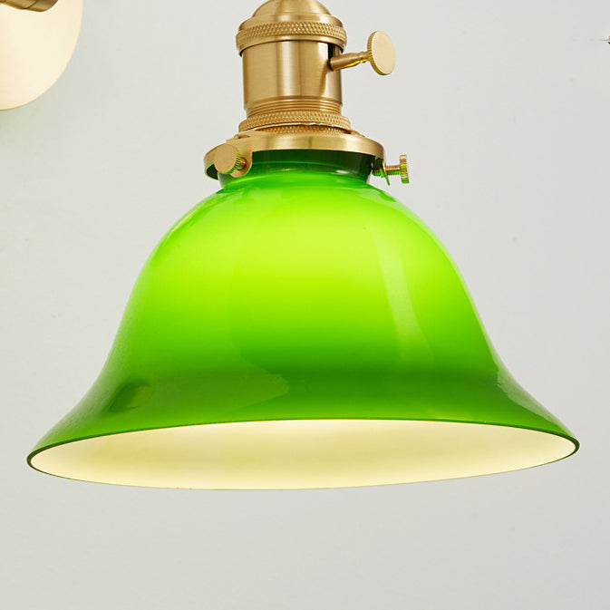 Scandinavian Long Rod Glass Brass 1-Light Wall Sconce Lamp