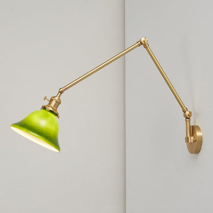 Scandinavian Long Rod Glass Brass 1-Light Wall Sconce Lamp