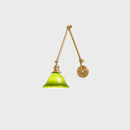 Scandinavian Long Rod Glass Brass 1-Light Wall Sconce Lamp