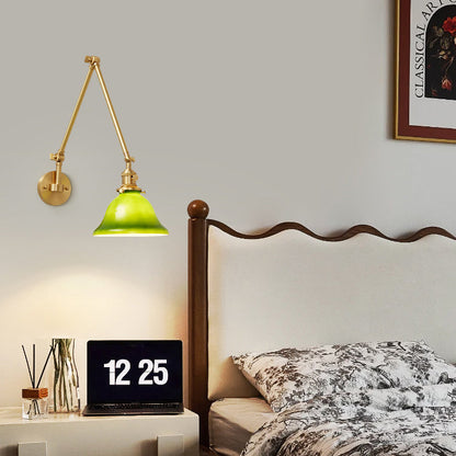 Scandinavian Long Rod Glass Brass 1-Light Wall Sconce Lamp
