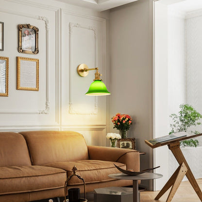 Scandinavian Long Rod Glass Brass 1-Light Wall Sconce Lamp