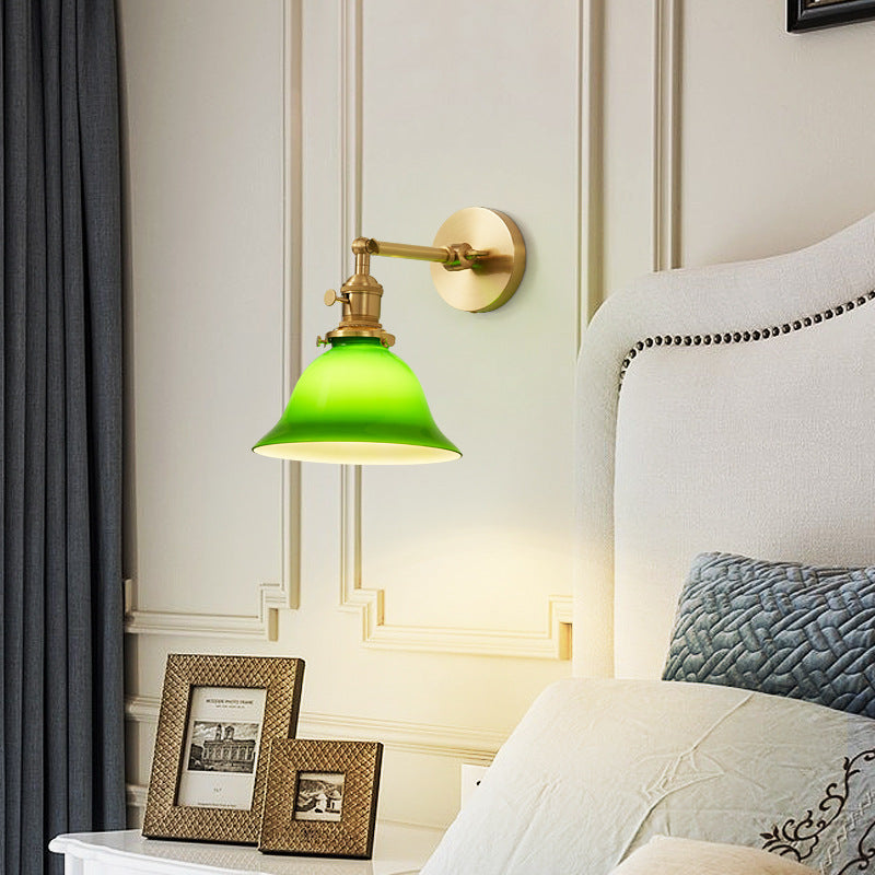 Scandinavian Long Rod Glass Brass 1-Light Wall Sconce Lamp